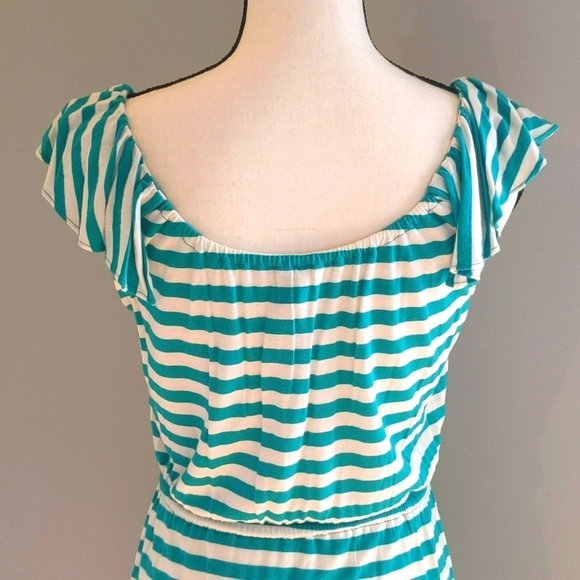 ✨Old Navy Teal & Cream Striped Dress - Picture 7 of 10